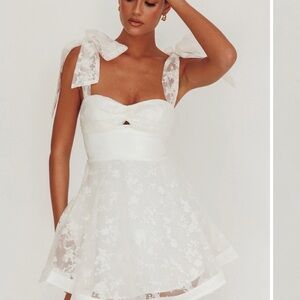 Angel Biba White Lace Mini Dress